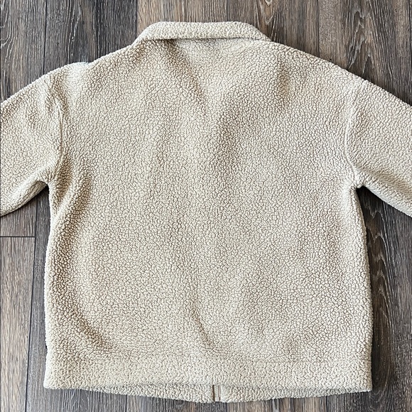 Skechers Go Snuggle Tan Sherpa Zip Up Jacket Womens Size Large - Picture 5 of 14